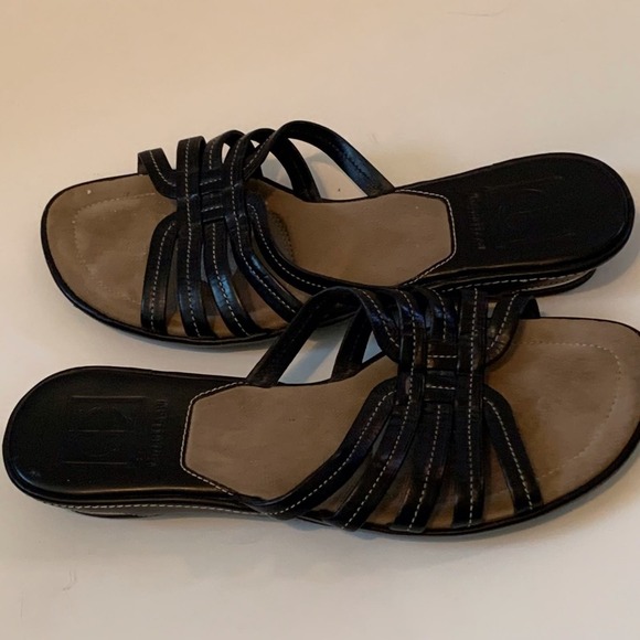 COLE HAAN NIKE AIR COLLAB Slip On Strappy Black Leather Cushioned Sandal 7.5 B - Picture 5 of 5